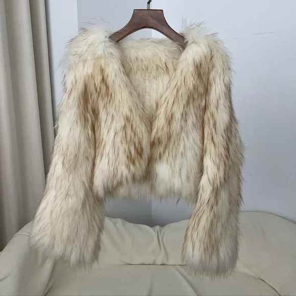 Natural Raccoon Fur Jacket New Thickened Warm V-neck Double-sided Woven Fur Coat - Picture 1 of 16